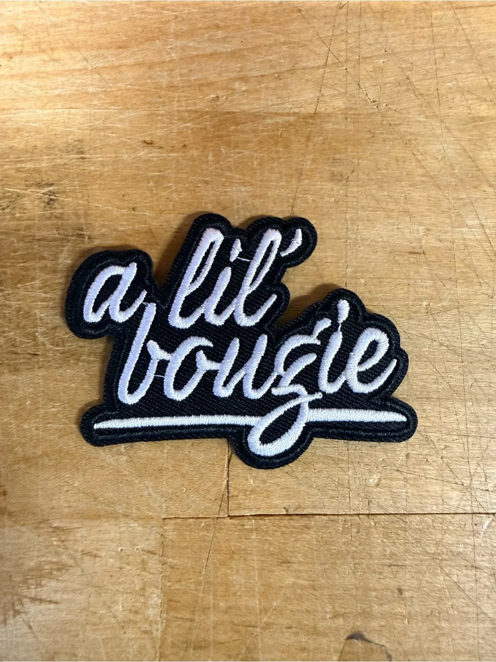 Black and White Script Patch - A Lil Bougie